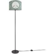 Paco Home - Lampe pour enfants Lampadaire Chambre d'enfant Lampe avec motif lune E27 Un Pied Noir, Gris (Ø38 cm)