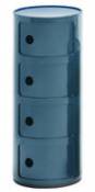 Rangement Componibili / 4 tiroirs - H 77 cm - Kartell bleu en plastique