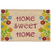 Relaxdays - Paillasson fibres de coco tapis de sol home sweet home 60x40 face antidérapante, marron