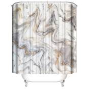 Rideau de douche pour salle de bain Motif abstrait Décorations en tissu Ensembles de décoration de salle de bain avec crochets
