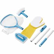 Spa Kit de Nettoyage de Piscine Kit d'entretien de Piscine 5 pièces Kit d'entretien de Piscine Accessoires pour Spa Kit - Bleu - Arebos