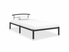 Superbe lits et accessoires categorie kampala cadre de lit noir métal 90 x 200 cm
