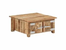 Table basse 67x67x30 cm bois de manguier massif