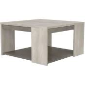TABLE BASSE CARREE CANNES 2 PLATEAUX CHENE-BETON