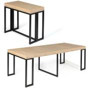 Table console extensible TORONTO 10 personnes 235 cm design industriel - Bois-clair