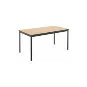 Table rectangulaire l 140 x p 70 cm, piétement noir