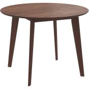 Table ronde Réno 4 personnes en bois foncé D100 cm
