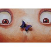 Tableau Touched Boy with Butterflys 100x100cm Kare