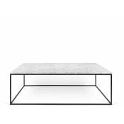 Temahome - Table basse marbre gleam 120 Blanc et métal
