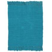Thedecofactory - simply coton - Tapis 100% coton bleu lagon 120x170 - Bleu