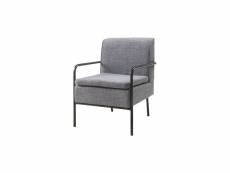 Venneto fauteuil vintage en tissu - gris - l 55 x p 69 cm 13766GR