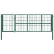 Vidaxl - Portail de clôture de jardin avec poteaux 350x100 cm Acier Vert