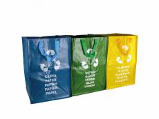 3 sacs de tri réutilisables pour recyclage - 130l