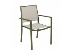 4 fauteuils de jardin en aluminium Santorin Kaki