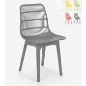 Ahd Amazing Home Design - Chaise de cuisine bar restaurant et jardin moderne en polypropylène Bluetit Couleur: Gris