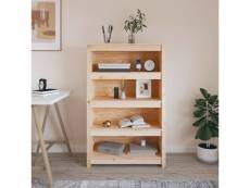 Bibliothèque étagère de rangement - pour bureau salon chambre cuisine 80x35x126 cm bois de pin massif meuble pro frco81263