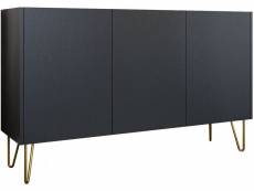 Buffet "karine" - 144 x 37 x 83 cm - noir-effet marbre