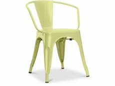Chaise de salle à manger avec accoudoirs - acier - nouvelle édition - stylix jaune pâle