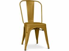 Chaise de salle à manger stylix design industriel en métal mat - nouvelle édition doré