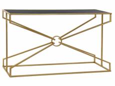 Console table en métal et verre coloris doré/noir