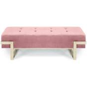 Cotecosy - Banquette Istanbul Velours Rose Pieds Or