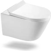 Cuvette wc Suspendu sans Rebord en Céramique - Toilette