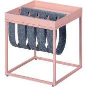 Ebuy24 - Cute Table basse avec porte-revues, gris et, rose.