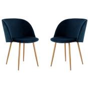 Ensemble de chaises Comfivo 314, Bleu, 84x62x54cm, Tapisserie, Métallique, Stratifié - Bleu