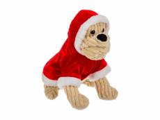 Feeric christmas - déguisement de noël pour chien manteau rouge à capuche et fourrure blanche