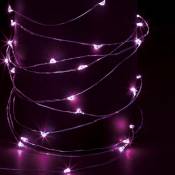 Fééric Lights And Christmas - Guirlande lumineuse intérieur 10m rose 100 led à piles Feeric lights & christmas