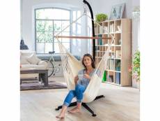 Giantex support de hamac support pour fauteuil suspendu charge max. 150 kg hauteur 210 cm en acier coloris noir
