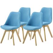 Hobag - Lot de Quatre chaises scandinaves bims Bleu