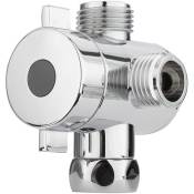 Inverseur de douche à 3 voies, connecteur de valve adaptateur G1 / 2 pouces en t, Trous de séparation à trois voies adaptés à de nombreux accessoires