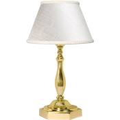 Licht-erlebnisse - Lampe de table classique Lampe de chevet E14 Abat - doré à l'or fin 24 carats, blanc