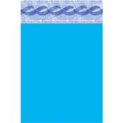 Liner Piscine 75/100 Bleu foncé frise Olympia ovale 7.30 x 3.70m h 1.32m