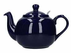 London Pottery Théière, théière traditionnelle 6 tasses avec infuseur, théière en acier inoxydable au design britannique emblématique, couleur bleu co