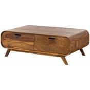 Massivmoebel24 - Table basse en bois de Sheesham 120x70x40 marron clair laqué mailand 135 - brun