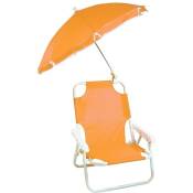 Mediawave Store - 2576 Chaise pliante pour enfants avec parasol anti-UV Couleur: Orange