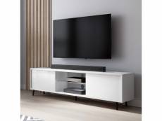 Meuble tv - LEFYR - 140 cm - blanc mat / blanc brillant