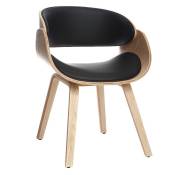 Miliboo - Chaise design noir et bois clair bent - Bois clair / noir