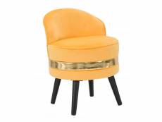 Mini chaise en bois de pin, rembourrage en éponge et velours, couleur orange avec bande dorée, mesures 45 x 62 x 45 cm 8052773584401