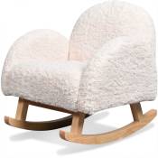 Mini fauteuil à bascule bouclette Blanc 45x53x51 cm