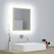 Miroir led de salle de bain Chêne sonoma 40x8,5x37 cm Acrylique