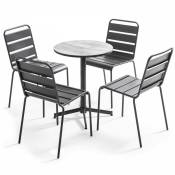 Oviala - Ensemble de jardin table ronde et 4 chaises