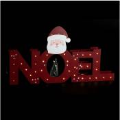 Pancarte lumineuse Noël avec Sapin et Père Noël 38 LED Blanc chaud L 53 cm - Feeric Christmas - Rouge