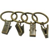 Paquet de 50 anneaux de rideau en métal, 32mm, anneaux de rideau antirouille, anneaux de rideau en bronze avec clip