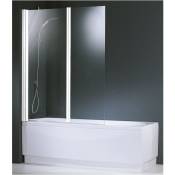 Pare-baignoire verre transparent - 2 ventaux - 150 x 120 cm - Aurora - Novellini