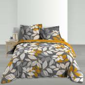 Parure de lit en percale au look nature - Multicolore - 240 x 220 cm