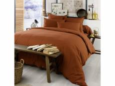 Parure de lit flanelle orange 240x220 cm