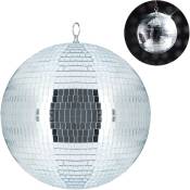 Relaxdays boule à facette, à suspendre, pour plafond, grande boule disco, déco-fêtes, fêtes à thème, disco ball diamètre 30 cm, couleur argenté
